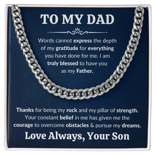 TO MY DAD CUBAN NECKLACE