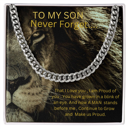 To My Son Cuban Link Necklace